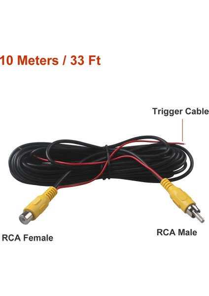 Erkek - Erkek 6m Rca Erkek Kadın Araba Ters Dikiz Park Kamera Video Uzatma Kablosu Kablosu Tetik Tel ile 5 10 15 20 Metre (Yurt Dışından)