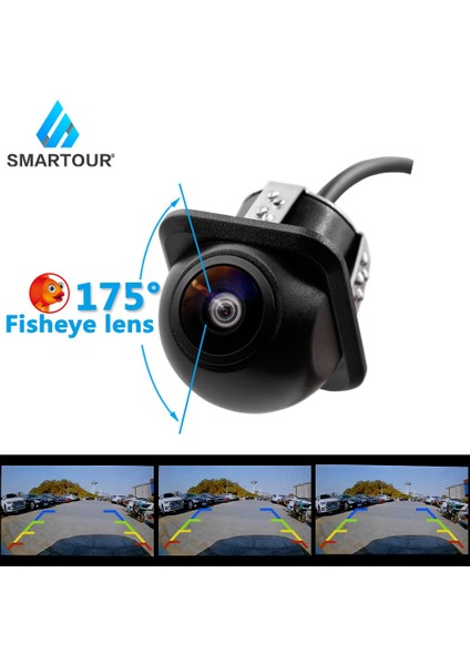 Ahd 170 Derece Smartour Ccd 180 Derece Balıkgözü Lens Araba Arka Yan Ön Görüş Kamerası Geniş Açı Geri Yedekleme Kamerası Gece Görüş Su Geçirmez (Yurt Dışından)