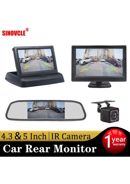 NO.202 Tarzı Sınovcle Araba Monitörü Dikiz Park Aynası 4.3/5 Inç Hd Video Girişi Dikiz Kameralı Gece Görüşlü Yedekleme Pal/ntsc (Yurt Dışından)