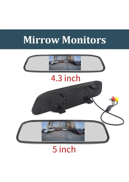 NO.202 Tarzı Sınovcle Araba Monitörü Dikiz Park Aynası 4.3/5 Inç Hd Video Girişi Dikiz Kameralı Gece Görüşlü Yedekleme Pal/ntsc (Yurt Dışından)