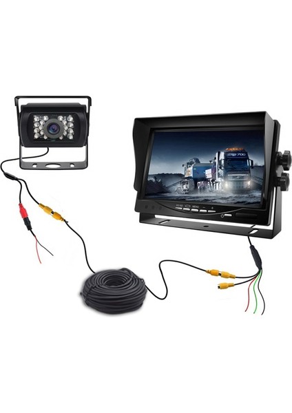 Kamera Havacılık Stil Vermiyor Kamyon Için Monitom ile Araba Arka Görüş Kamerası 7 Inç Dijital Hd LCD Ekran Gece Görüş Ters Ekran Vam Kamyon Otobüs Otopark (Yurt Dışından)