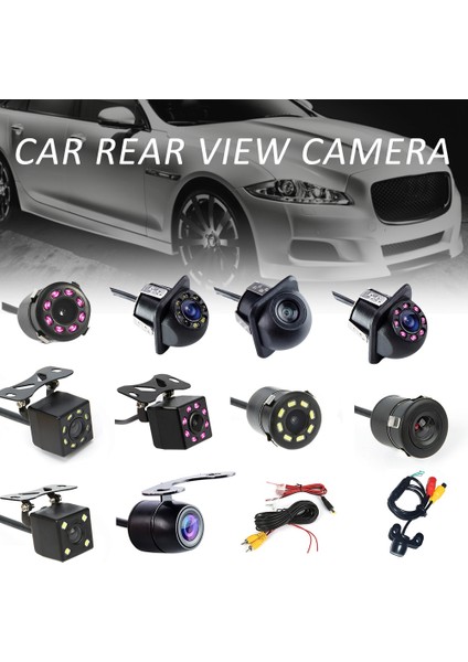 F Araba Arka Görüş Kamerası 4led Gece Görüş Geri Otomatik Park Monitörü Ccd IP68 Su Geçirmez 170 Derece Yüksek Çözünürlüklü Görüntü (Yurt Dışından)