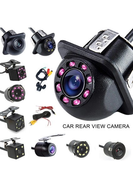 F Araba Arka Görüş Kamerası 4led Gece Görüş Geri Otomatik Park Monitörü Ccd IP68 Su Geçirmez 170 Derece Yüksek Çözünürlüklü Görüntü (Yurt Dışından)
