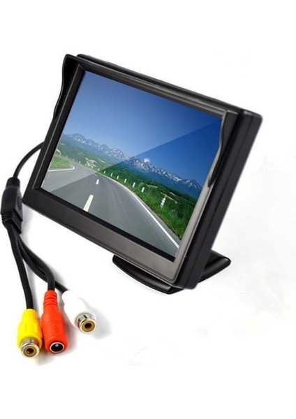 Yalnızca Siyah Monitör Stili 5 Inç Tft LCD Ekran Araba Monitörü HD800 * 480 2 Video Girişli Geri Park Monitörü, Dikiz Kamerası Isteğe Bağlı (Yurt Dışından)