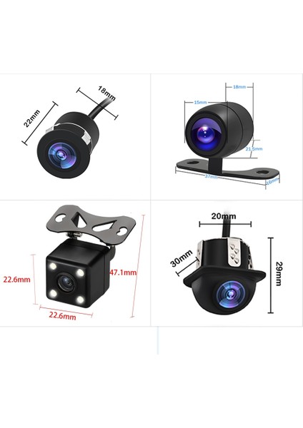 12V Tarzı No.3 Boyutu Dikiz Kamerası Geri Vites Oto Park Ters Dikiz Kamera Işık Gece Görüş Araba Arka Görüş Kameraları Su Geçirmez 4 LED Kamera (Yurt Dışından) indirimleri