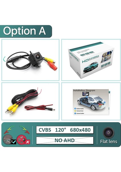 A-680X480-120DEG Greenyi 170 Derece Ahd 1920X1080P Araç Dikiz Kamera Mitsubishi Outlander Xl Outlander Citroen C-Crosser Peugeot 4007 (Yurt Dışından)