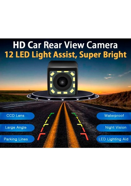 NO.102 Beden Ters Kamera Yedekleme Kamerası Araba Dikiz Kamerası LED Gece Görüş Ters Oto Park Monitörü Ccd Geniş Derece Hd Video (Yurt Dışından)