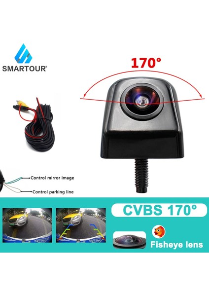 Mavi Smartour Araba Geri Görüş Kamerası 170 Derece Hd Gece Görüş Otomatik Arka Görüş Fishey Evrensel Kamera Için Ön Görüş Kamerası (Yurt Dışından)