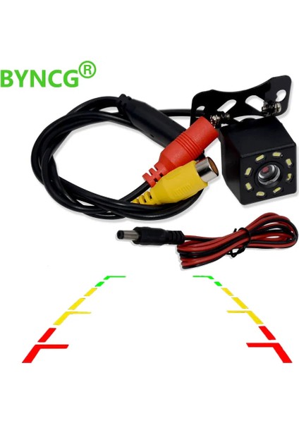 Mavi Byncg 8 LED Ir Gece Görüşleri Araba Arka Görüş Kamerası Geniş Açı Hd Renkli Görüntü Su Geçirmez Evrensel Yedekleme Ters Park (Yurt Dışından)