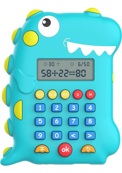 Çocuklar Için Elektronik Matematik Oyunları 4 6 8, Çocuklar Için Müzikli Dinozor Hesap Makinesi, Toplama, Çıkarma, Çarpma ve Bölme, Öğrenme Eğitici Oyuncaklar Mavi (Yurt Dışından)
