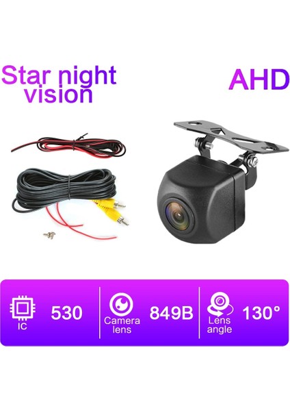 Yıldız Gece Görüşü Araba Dikiz Kamerası Evrensel Park Kamerası LED Gece Görüş Suya Dayanıklı Geniş Açı Hd Renkli Görüntü 1080P (Yurt Dışından)