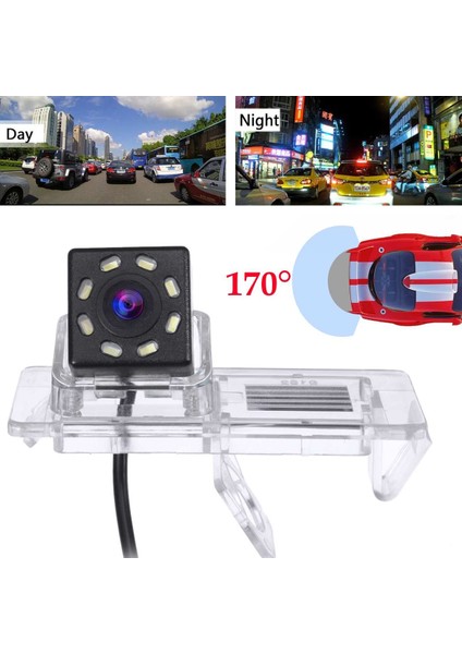Renault Clio 4 Iv 2012-2019 Için 8 LED Araba Dikiz Kamerası 170 Derece Park Ters Kamera 24 Pin Adaptör Kablosu ile (Yurt Dışından) fiyatları