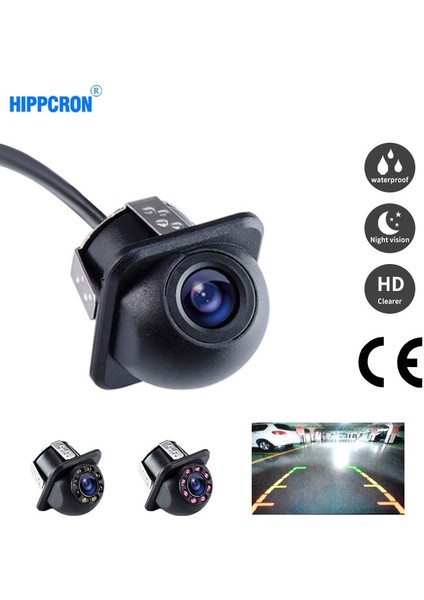 Led'li Hippcron Ters Kamera Dikiz Araba Kızılötesi Gece Görüş 8 LED Araba Ters Oto Park Monitörü Ccd Su Geçirmez Hd Video (Yurt Dışından)