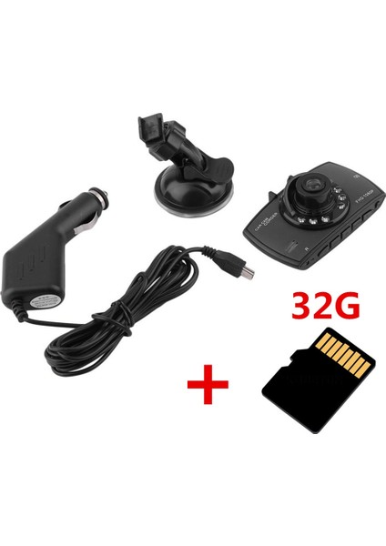 Dvr ve 32G Kartı G-Sensor Araba Dvr Kamera Full Hd 1080P Araba Sürüş Kaydedici Gece Görüş Dashcam Video Kayıt Şirketi ile Ön Cam Tutucu Sd (Yurt Dışından)