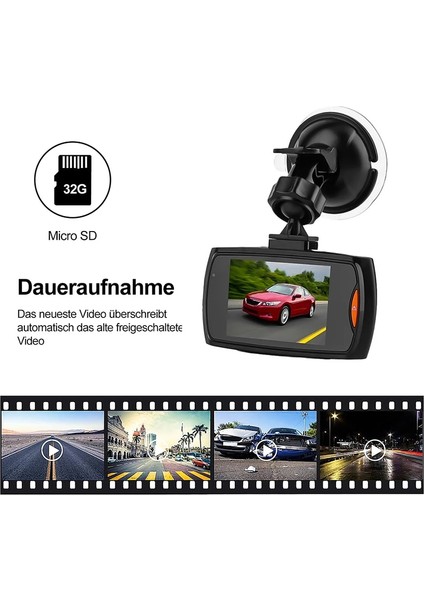 Dvr ve 32G Kartı G-Sensor Araba Dvr Kamera Full Hd 1080P Araba Sürüş Kaydedici Gece Görüş Dashcam Video Kayıt Şirketi ile Ön Cam Tutucu Sd (Yurt Dışından)