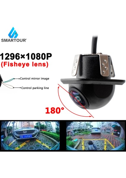 Cvbs 175 Derece Smartour Ccd 180 Derece Balıkgözü Lens Araba Arka Yan Ön Görüş Kamerası Geniş Açı Geri Yedekleme Kamerası Gece Görüş Su Geçirmez (Yurt Dışından)