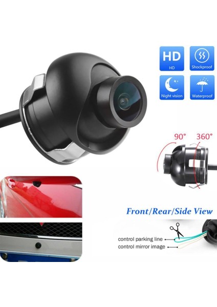12V Tarzı Geri Görüş Kamerası Fabrika Promosyonu Hd Gece Görüş 360 Derece Araba Dikiz Kamerası Ön Kamera Önden Görünüm Yan Ters Yedekleme Kamerası (Yurt Dışından) fiyatları