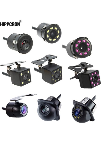 NO.102 Beden Hippcron Araba Dikiz Kamerası 4 LED Gece Görüş Ters Oto Park Monitörü Ccd Su Geçirmez 170 Derece Hd Video (Yurt Dışından)