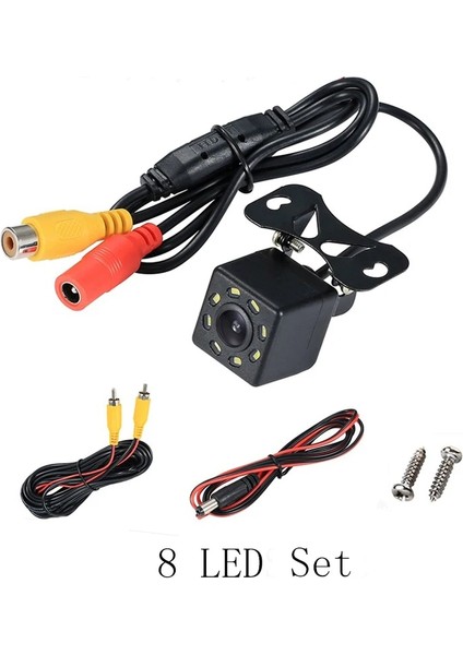 8 LED Seti Geniş Açı Hd Araba Dikiz Kamera Arka Görüş Video Araç Kamera Yedekleme Ters Kamera 12 LED Gece Görüş Park Kamerası (Yurt Dışından)