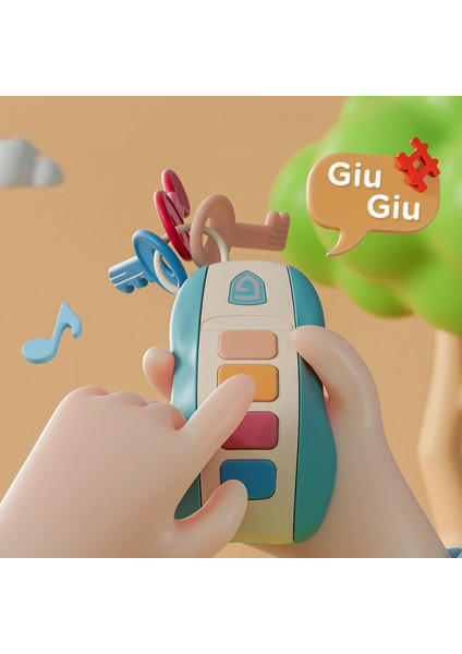 Okul Öncesi Oyuncak Pürüzsüz Çapaksız Ilginç Simüle Işık ve Müzik Eğlence Abs Bebek Araba Anahtarı Oyuncak Bebek Için Mavi (Yurt Dışından)