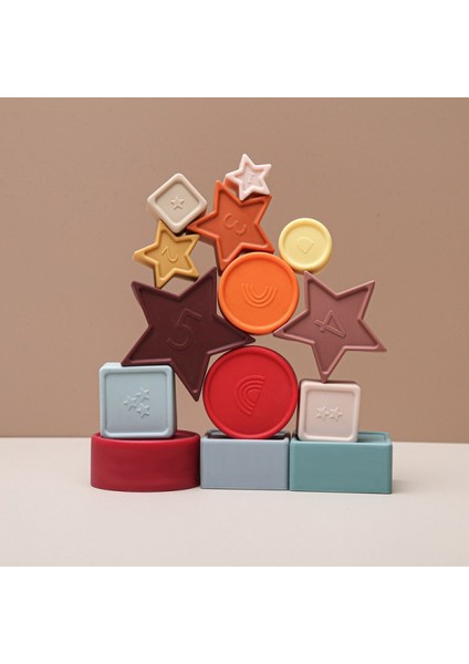 Bebek Silikon Şekilli Bulmaca, Bebek Istifleme Oyuncakları ve Diş Çıkarma Oyuncakları, 3m Bebekler Için Silikon Istifleme Blokları Montessori Oyuncakları, Bpa Içermez (Yurt Dışından) modelleri