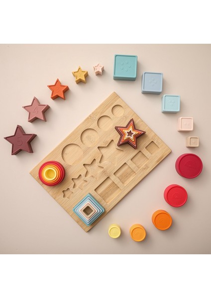 Bebek Silikon Şekilli Bulmaca, Bebek Istifleme Oyuncakları ve Diş Çıkarma Oyuncakları, 3m Bebekler Için Silikon Istifleme Blokları Montessori Oyuncakları, Bpa Içermez (Yurt Dışından) fırsatları