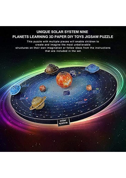 Uzay 3D Güneş Sistemi Bilmecenin Astronomi Gezegenler Oyuncak, Eğitimsel Öğrenme Öğretim Modeli Zeka Masaüstü Dekor 146 Parça (Yurt Dışından)