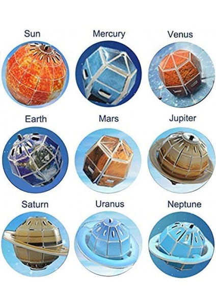 Uzay 3D Güneş Sistemi Bilmecenin Astronomi Gezegenler Oyuncak, Eğitimsel Öğrenme Öğretim Modeli Zeka Masaüstü Dekor 146 Parça (Yurt Dışından)