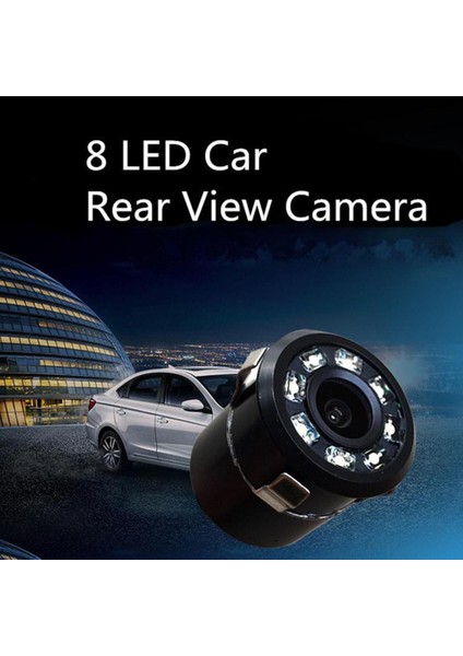 12 LED 150 Derece 8 LED 170 Derece Yuvarlak Yedekleme Kameraları Araba Dikiz Kamerası Gece Görüş Ters Oto Park Su Geçirmez Monitör Kamerası (Yurt Dışından)