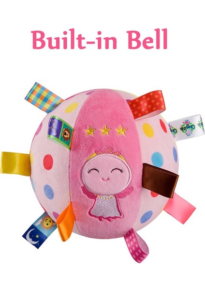 Bebekler Için Yumuşak Çıngırak Topu Yürümeye Başlayan Peluş Duyusal Renkli Etiketli Çan Hediye Topu, Pembe (Yurt Dışından)