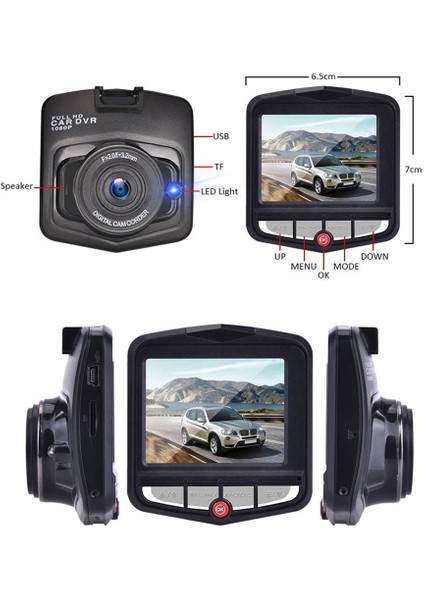 32G Tarzı Siyah Dashcam 2.4 Inç Araba Kamera Hd 1080P Taşınabilir Mini Dvr Kaydedici Dash Cam Döngü Kayıt Gece Görüş Otomatik Araç Kalkanı (Yurt Dışından)