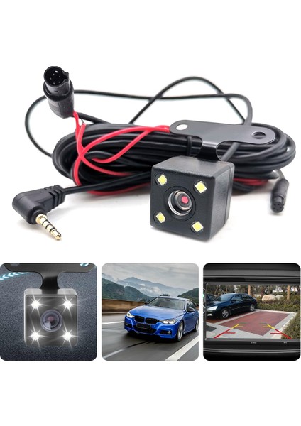 Araba Dikiz Kamerası 4led Gece Görüş Arka Görüş Kamerası, Dashcam Oto Aksesuarları Için 5 Pinli Uzatma Kablosu ile (Yurt Dışından)