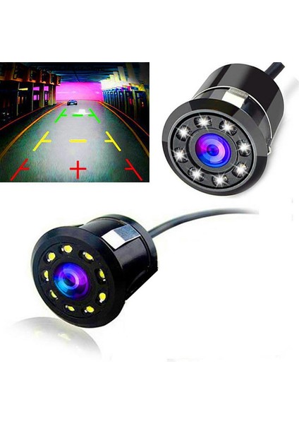8 LED Gece Görüş Su Geçirmez Geri Vites Kam Geniş Derece Yeni Araba Dikiz Kamera Evrensel Yedekleme Ters Park Kamerası (Yurt Dışından)