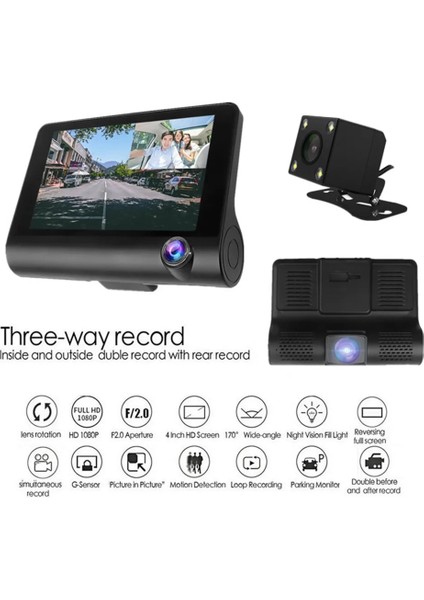 Hiçbiri Stili Arka Kamera Yok 4 Inç Dvr Video Kaydedici, Dikiz Kameralı Panolu Otomatik Kayıt Cihazı-Dvr'ler Ön Cam Dvr Tutuculu G Sensörleri (Yurt Dışından) fiyatları