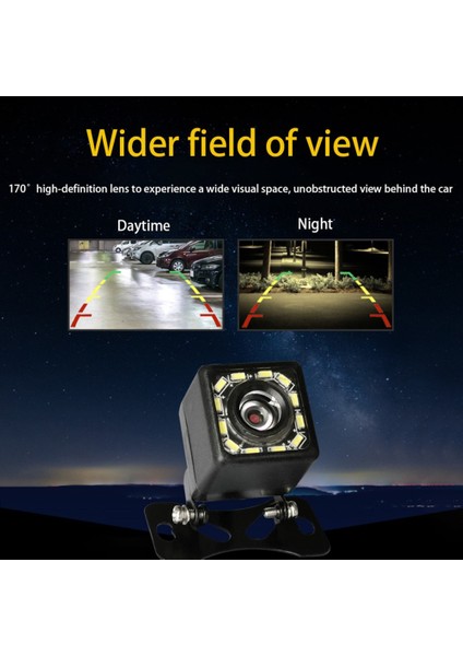 12V Tarzı Yarım Daire Kamera Araba Dikiz Evrensel Kamera LED Gece Görüş Ters Otomatik Park Monitörü IP68 Su Geçirmez 170 ° Yüksek Çözünürlüklü Görüntü (Yurt Dışından) fırsatları
