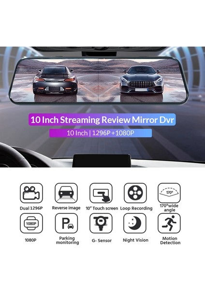 16G Tarzı 3.5sd Arka Kamera Yok Araba Dvr 10 Inç Akış Medya Çift Lens Video Kaydedici Dikiz Aynası Çizgi Kam Ön ve Arka Kamera Gece Görüş Çizgi Kam (Yurt Dışından) indirimleri