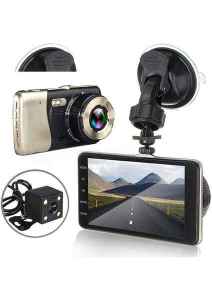 3 Inç Yeni Stil 4 Inç LCD Ekran 170 Derece Çift Lens Hd 1080P Kamera Araba Dvr Araç Video Çizgi Kam Kaydedici G-Sensor (Yurt Dışından)