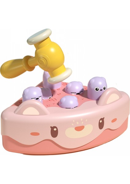 Kek Elektrikli Eğitici Oyuncak El Ses Montessori Makinesi Müzik Vuruş Hamster Pembe (Yurt Dışından)