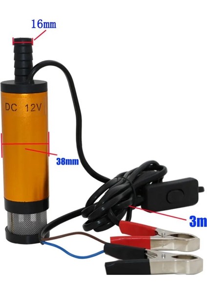 Beyaz Dc 12V Elektrikli Dalgıç Pompa Dizel Yağ Suyu Yakıt Transferi Pompalamak Için Metal Gövde 38MM Çap Anahtarı Onoff (Yurt Dışından)