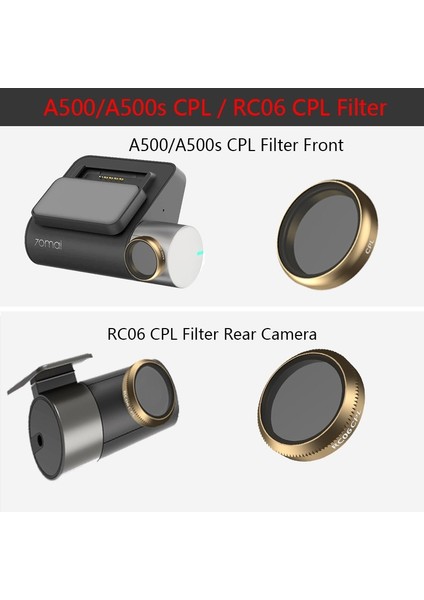 Paket 2 70MAI Pro Plus + A500S Için Cpl Filtresi Veya RC06 Arka Kamera Cpl Filtresi Orijinal 70MAI A500S Için Aksesuar Seti Statik Etiket (Yurt Dışından) fiyatları