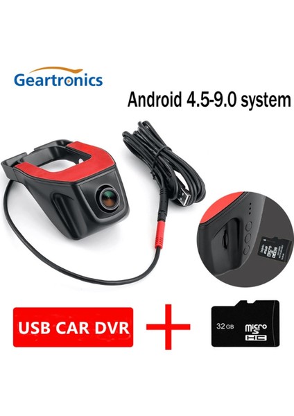 8g-Android 4.5-9.0 Araba Dvr Dash Kamera Sub Dvr Araba Kamera Gps Oynatıcı Dijital Video Gece Görüş Hd 720 P Kayıt Cihazı Kaydedici Android Sistemi (Yurt Dışından)