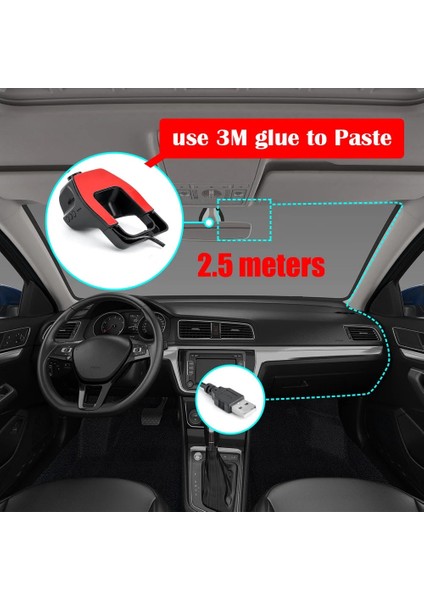 8g-Android 4.5-9.0 Araba Dvr Dash Kamera Sub Dvr Araba Kamera Gps Oynatıcı Dijital Video Gece Görüş Hd 720 P Kayıt Cihazı Kaydedici Android Sistemi (Yurt Dışından)