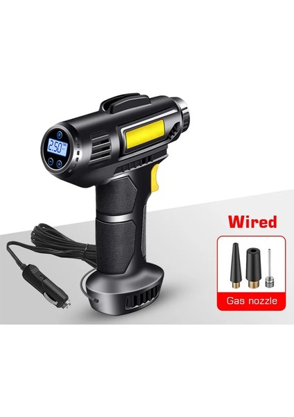Kablolu Dijital 120W Taşınabilir Araba Hava Kompresörü Kablosuz El Araba Şişme Pompa Elektrikli Otomobiller Lastik Şişirme Araba Için LED Işık ile (Yurt Dışından)
