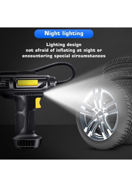 Kablolu Dijital 120W Taşınabilir Araba Hava Kompresörü Kablosuz El Araba Şişme Pompa Elektrikli Otomobiller Lastik Şişirme Araba Için LED Işık ile (Yurt Dışından) indirimleri