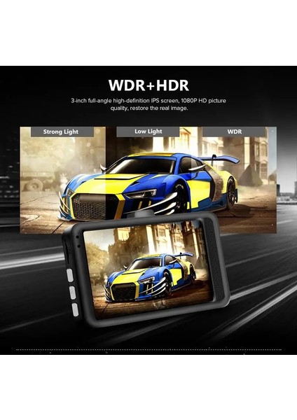 3 Inç Araba Dvr Video Kaydedici Dash Kamera 1080P Dikiz Çift Lens Full Hd G-Sensor Taşınabilir Döngü Kayıt Çizgi Kam Dashcam (Yurt Dışından) fiyatları