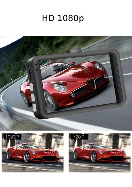 3 Inç Araba Dvr Video Kaydedici Dash Kamera 1080P Dikiz Çift Lens Full Hd G-Sensor Taşınabilir Döngü Kayıt Çizgi Kam Dashcam (Yurt Dışından) modelleri