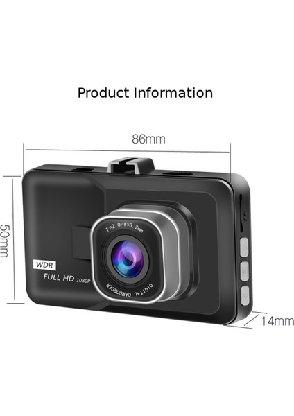 3 Inç Araba Dvr Video Kaydedici Dash Kamera 1080P Dikiz Çift Lens Full Hd G-Sensor Taşınabilir Döngü Kayıt Çizgi Kam Dashcam (Yurt Dışından) fırsatları
