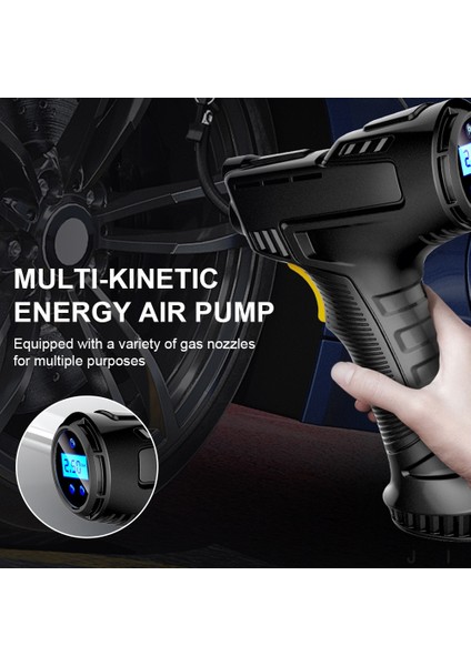 Kablolu Dijital 120W Şarj Edilebilir Hava Kompresörü Kablosuz Şişme Pompa Taşınabilir Hava Pompası Araba Lastik Şişirme Dijital Araba Bisiklet Topları Için (Yurt Dışından)