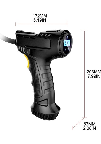 Dijital Şarj 120W Araba Hava Pompası Taşınabilir Motosiklet Araç Lastik Şişirme Hava Kompresörü Ah Lityum-Iyon Pil ile Güçlendirildi (Yurt Dışından)