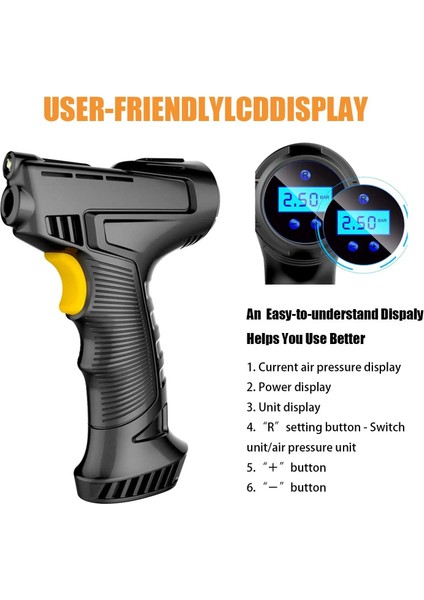 No.1 Boyutu 120W Araba Hava Pompası Şişme Pompa Şarj Edilebilir Hava Kompresörü Dijital Kablolukablosuz Araba Oto Lastik Şişirme Ekipmanları (Yurt Dışından) fırsatları